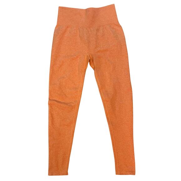 NVGTN Orange Seamless Scrunch Leggings Women’s Medium M High Waist Gym Yoga - Picture 1 of 9